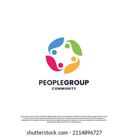 abstract human community logo design. community colorful logo template modern concept.