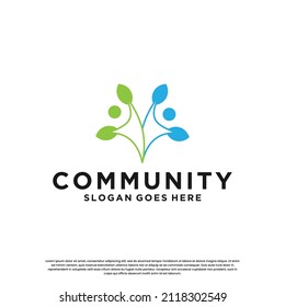 abstraktes Logo-Design der menschlichen Gemeinschaft. Community bunter Logo Template modern Konzept.