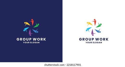 plantilla de diseño de logotipo de comunidad humana abstracta