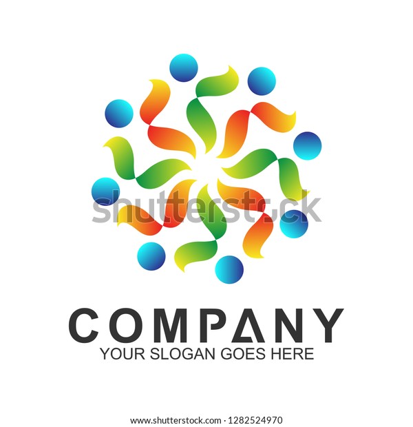 Abstract Human Community Logo Design Element Stock Vector (Royalty Free ...