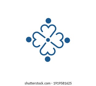  Abstract human community vector logo 