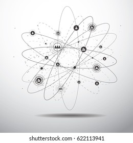 Abstract human connection dot and line. Vector Illustration