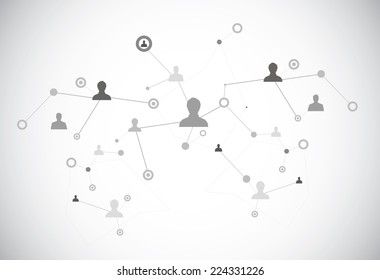 Abstract human connection on the gray background