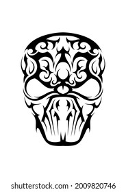 abstract human ethnic celtic dead skull mask tattoo sticker symbol