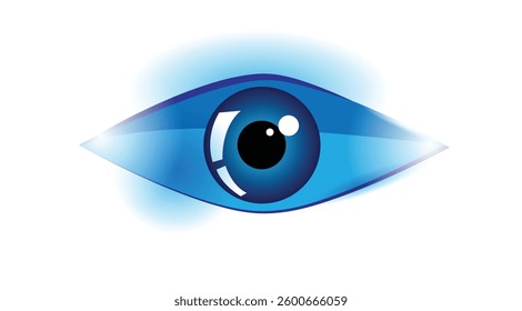 Abstract Human Eye in Blue Isolated on White. Human body parts and business vision design element vector art