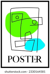 Resumen del rostro humano. Minimalismo, decoración de estilo boho. Conjunto de formas geométricas. Vector, postal