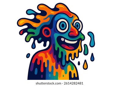 Abstract human face. Paint illustration