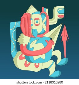 abstract human fiction illustration vector colorful
