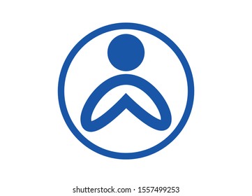 Abstract Human Figure Encapsulated in a Circle Simple Symbol for Corporate Identity or Logo Design