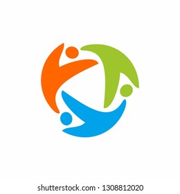 Abstract human figure logo design template vector illustration