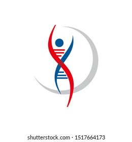 Abstract human figure logo design template vector illustration