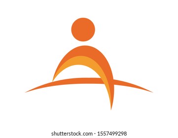 Abstract Human Figure Logo Design with Orange and Yellow Color Scheme for Creative Business Brands