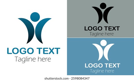  Abstract Human Figure Logo Design