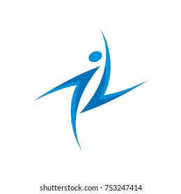 Abstract human figure logo design template vector