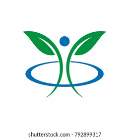 Abstract human figure logo design template vector illustration