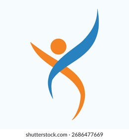 Logo Abstractas de la figura humana, icono dinámico y activo