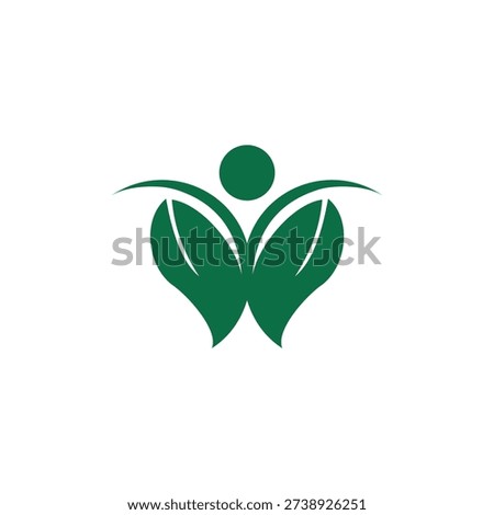 Abstract Human Figure Logo Symbolizing Vitality and Growth