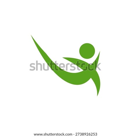 Abstract Human Figure Logo Symbolizing Vitality and Growth