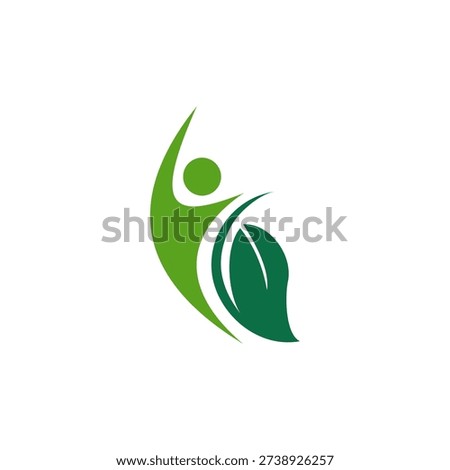 Abstract Human Figure Logo Symbolizing Vitality and Growth