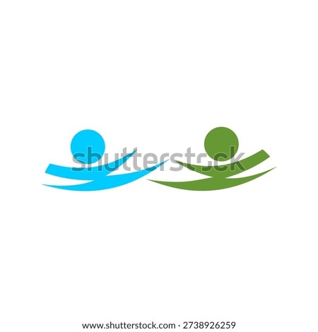 Abstract Human Figure Logo Symbolizing Vitality and Growth