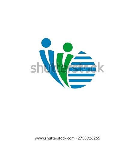 Abstract Human Figure Logo Symbolizing Vitality and Growth