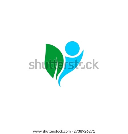 Abstract Human Figure Logo Symbolizing Vitality and Growth