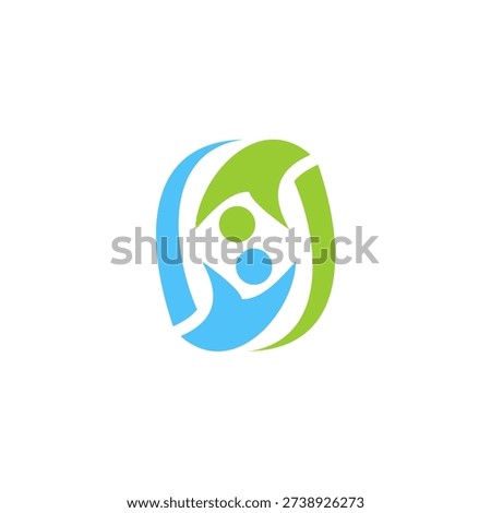 Abstract Human Figure Logo Symbolizing Vitality and Growth