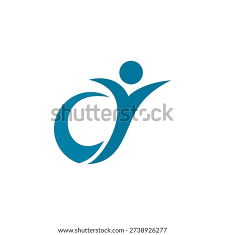 Abstract Human Figure Logo Symbolizing Vitality and Growth