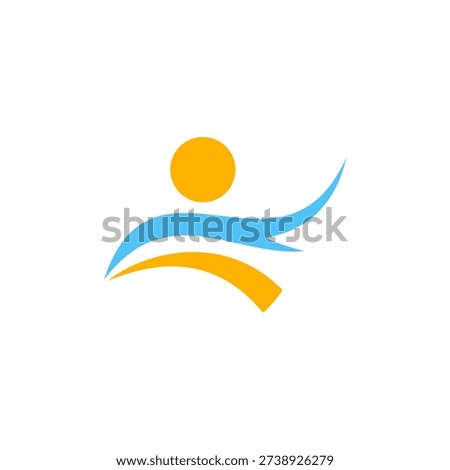 Abstract Human Figure Logo Symbolizing Vitality and Growth