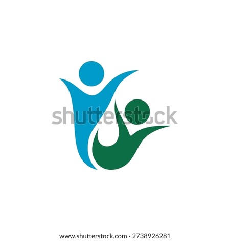 Abstract Human Figure Logo Symbolizing Vitality and Growth