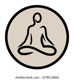 abstract human figure, yoga related logo icon