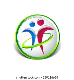 Abstract human figures logo Elements design Icon