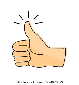 Abstract human hand like. Thumb up hand gesture. Vector illustration. stock image.