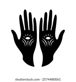 abstract human hands in minimalist style