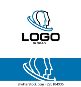 abstract human head design concept hospital vector logo design template
