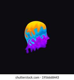 abstract human head logo design illustration