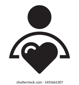 Abstract human with heart logo template vector save people icon design