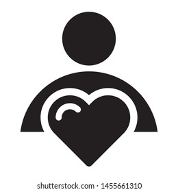 Abstract human with heart logo template vector save people icon design