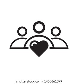 Abstract human with heart logo template vector save people icon design