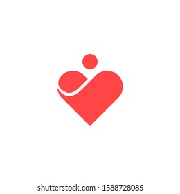 Abstract human with heart vector icon design
