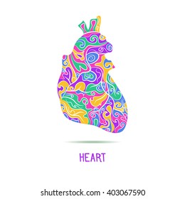 Abstract human heart. Vector illustration