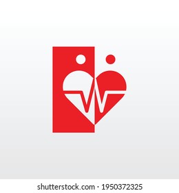 Abstract human heartbeat line logo vector design. a unique, exclusive, elegant, professional, clean, simple, modern logo. It would be perfect for your company
