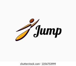 Abstract human jump health initial letter J logo symbol design template illustration inspiration
