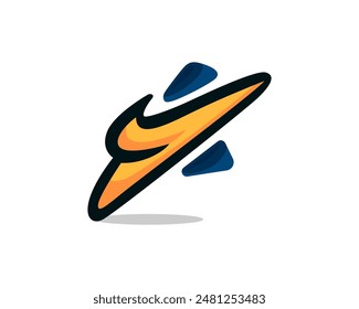 abstract human jump with star form logo design template