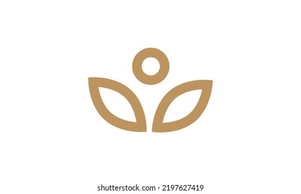 diseño abstracto del logotipo de la hoja humana 