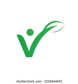 Abstract human with leaf logo template