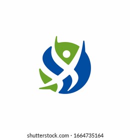 Logo humano abstracto. Puede usar para sus elementos de diseño, iconos de sitio web, iconos de aplicación, UI y más. Concepto de diseño del logo médico o del centro de salud.