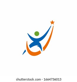 Abstract human logo. Can use for your design elements, website icons, application icons, UI, and More. Medical or health care center logo design concept.