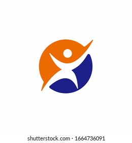 Abstract human logo. Can use for your design elements, website icons, application icons, UI, and More. Medical or health care center logo design concept.