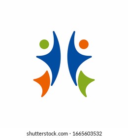 Abstract human logo. Can use for your design elements, website icons, application icons, UI, and More. Medical or health care center logo design concept.